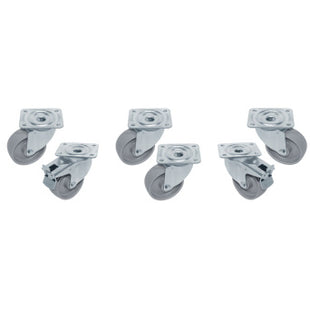Kit 6 roulettes SST pour tables, pivotantes, 2 avec freins