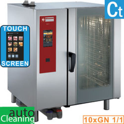 Four gaz "TOUCH" vapeur directe et convection 10x GN 1/1+Nettoyage