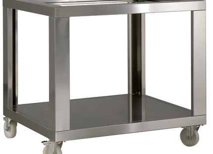 Imitation stainless steel support for 2xGL6/33, with wheels, 2 with brakes