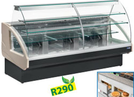 Refrigerated display counter, static, drawer system, without reserve