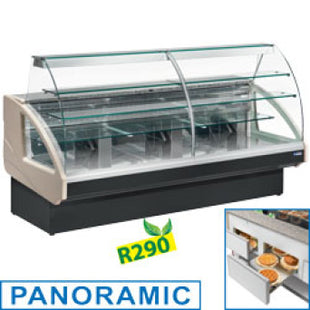 Refrigerated display counter, static, drawer system, without reserve