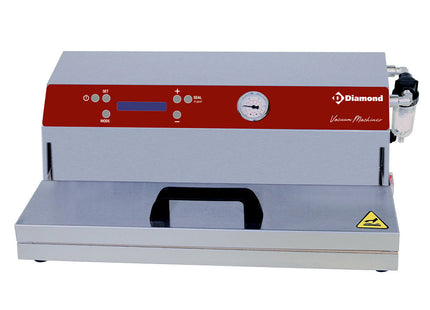 Stainless steel under vacuum machine, pump 32 l./min, welding 430 mm (double welding)