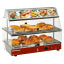 Heated display case with illuminated sign, 2 stores