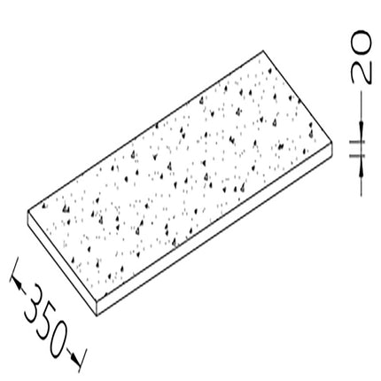 Option: Neutral countertop service shelf - case (20 mm), laminate finish STONE - (ML)