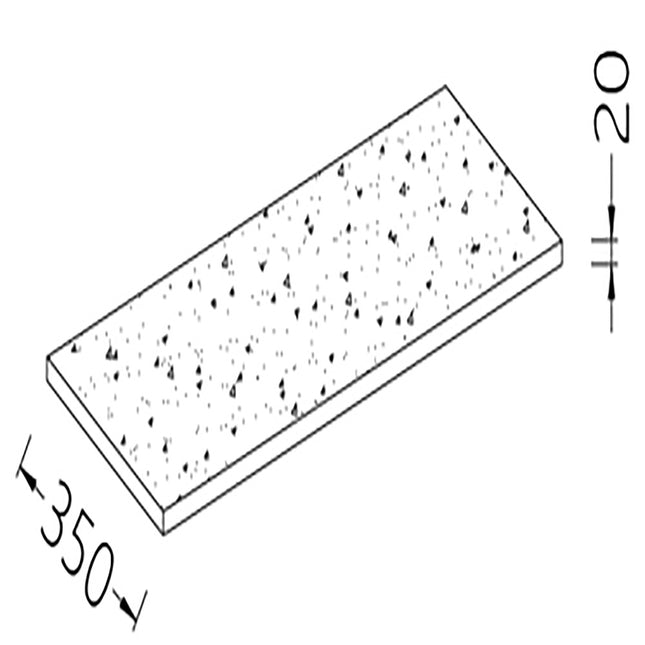 Option: Neutral countertop service shelf - case (20 mm), laminate finish STONE - (ML)