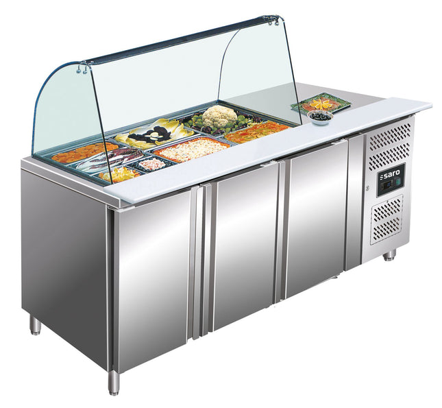 SARO Saladette, 3 døre, med glasoverdel, 
Model GN 3100 TNS