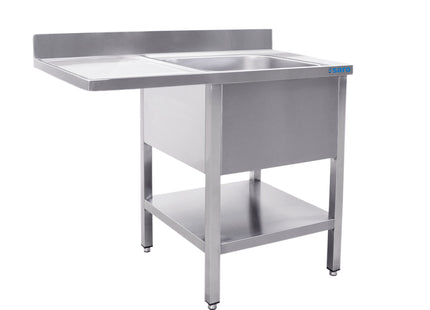 SARO opvaskecenter med 1 vask til højre – B 1400 x D 700 mm