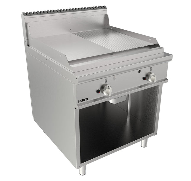 SARO gasgrillplade, 800 mm bred, fritstående, 1/2+1/2 
Model LQ / FTG4BAM