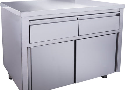SARO skab med skydedøre og 2 skuffer, 1200 x 700 mm