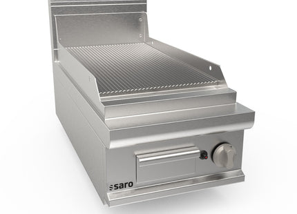 SARO gasgrillplade, 400 mm bred, bordmodel, riflet 
Model LQ / FTG2BBR