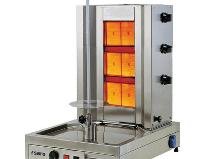 SARO gas-döner-/gyrosgrill med 3 brændere 
Model TILLA 3