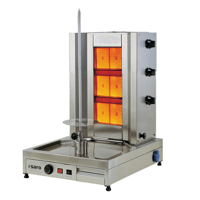 SARO gas-döner-/gyrosgrill med 3 brændere 
Model TILLA 3