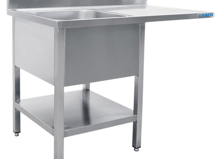 SARO opvaskecenter med 1 vask, venstre - B 1200 x D 600 mm