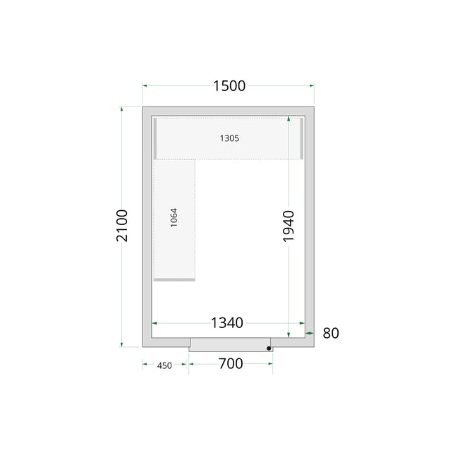 Panneaux Chambre Froide 80 mm - CR 150x210x220