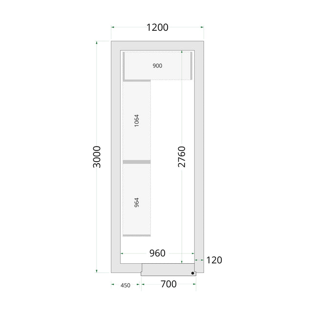 Kühlraumpaneele 120 mm – CR 120 x 300 x 220