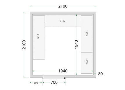 Panneaux Chambre Froide 80 mm - CR 210x210x220