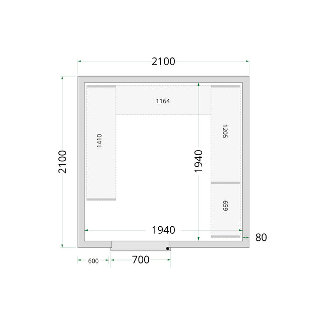 Panneaux Chambre Froide 80 mm - CR 210x210x220