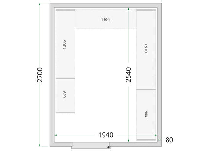 Cold Room Panels 80 mm - CR 210x270x220