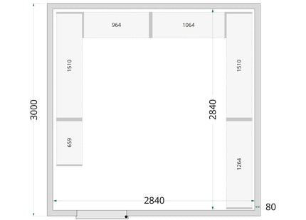 Cold Room Panels 80 mm - CR 300x300x220 WD