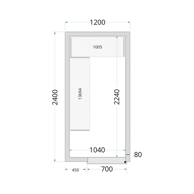 Panneaux Chambre Froide 80 mm - CR 120x240x220
