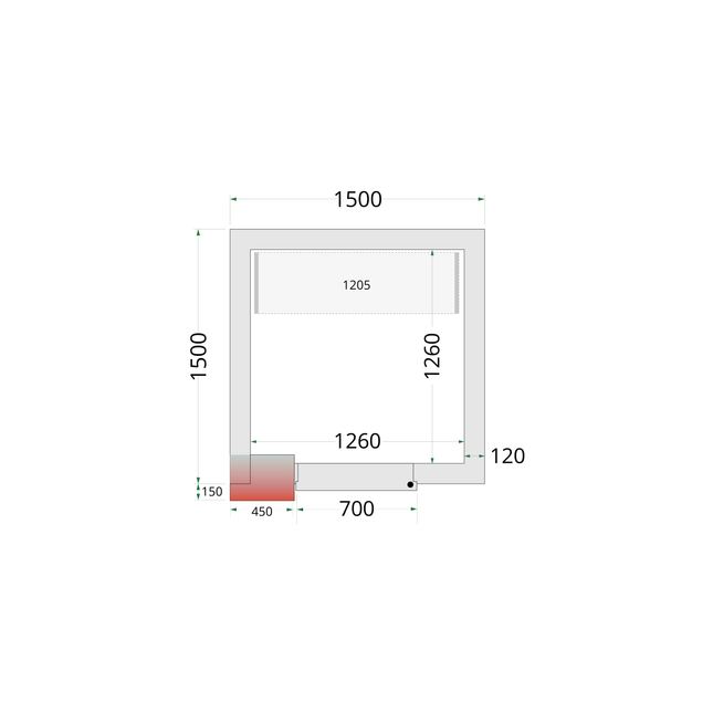 Koelcelpanelen 120 mm - CR 150x150x220
