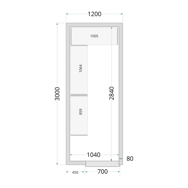 Panneaux Chambre Froide 80 mm - CR 120x300x220