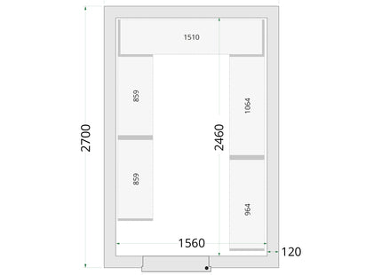 Kühlraumpaneele 120 mm – CR 180 x 270 x 220