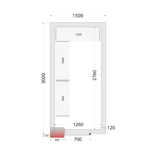 Koelcelpanelen 120 mm - CR 150x300x220