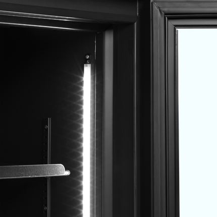 Sort 2-dørs displaykøler med baldakin - FSC1200H SORT