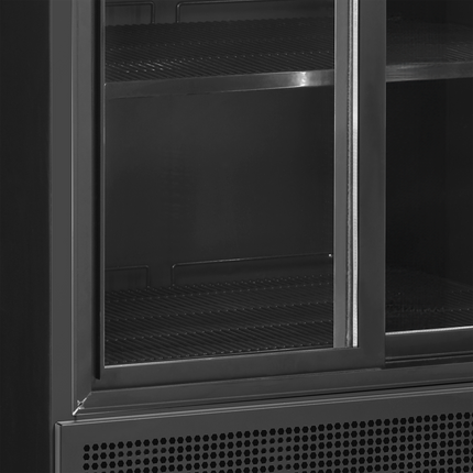 Sort 2-dørs displaykøler med baldakin - FSC891S Sort