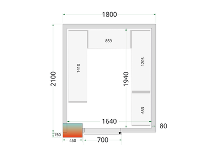 Cold Room Panels 80 mm - CR 180x210x212 NF