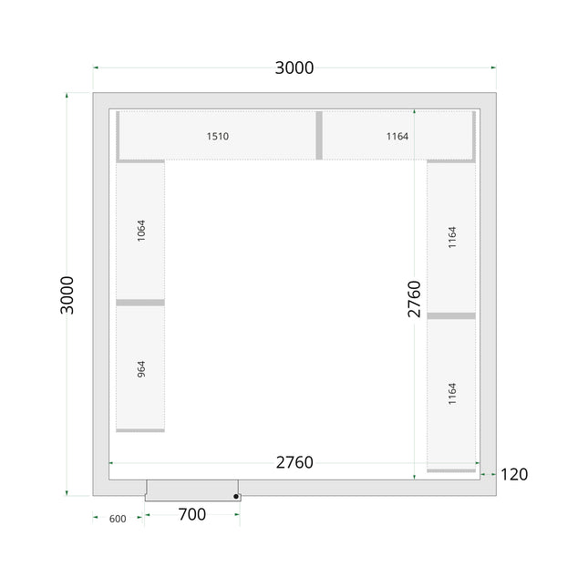 Coldroom Panels 120 mm - CR 300x300x220