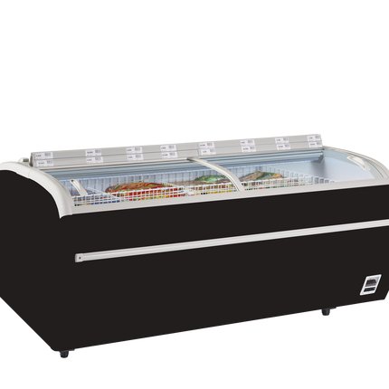 Schwarzer Supermarkt-Kühl-/Gefrierschrank – TWIN 220B-CF