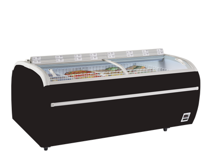 Zwarte supermarktkoeler / vriezer - TWIN 220B-CF