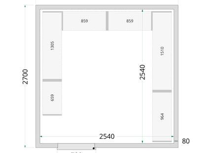 Panneaux Chambre Froide 80 mm - CR 270x270x220