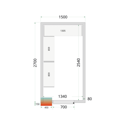 Kylrumspaneler 80 mm - CR 150x270x212 NF