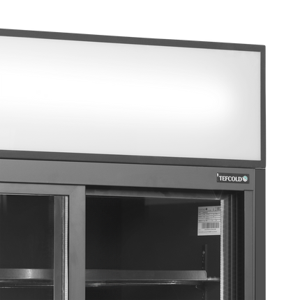 Sort 2-dørs displaykøler med baldakin - FSC891S Sort