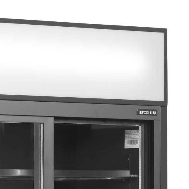 Black 2-door display cooler with canopy - FSC891S Black