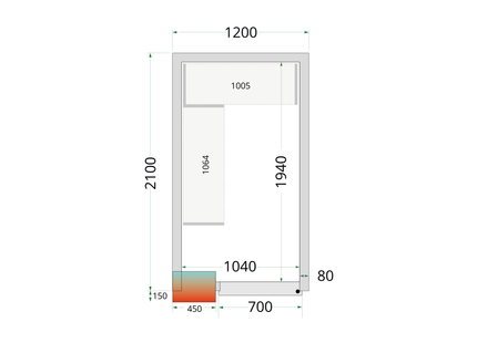 Cold Room Panels 80 mm - CR 120x210x212 NF