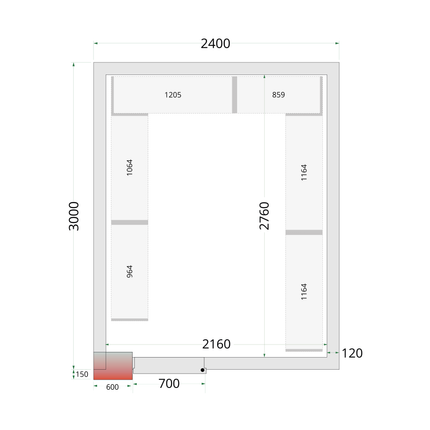 Koelcelpanelen 120 mm - CR 240x300x220