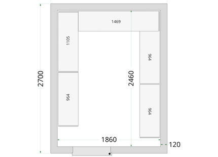 Kühlraumpaneele 120 mm – CR 210 x 270 x 220