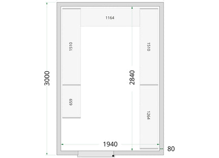 Panneaux Chambre Froide 80 mm - CR 210x300x220 WD