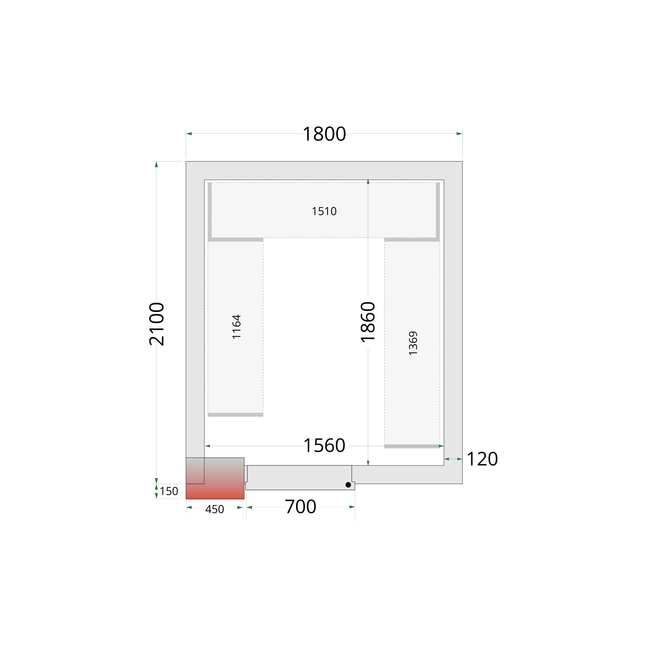 Kühlraumpaneele 120 mm – CR 180 x 210 x 220