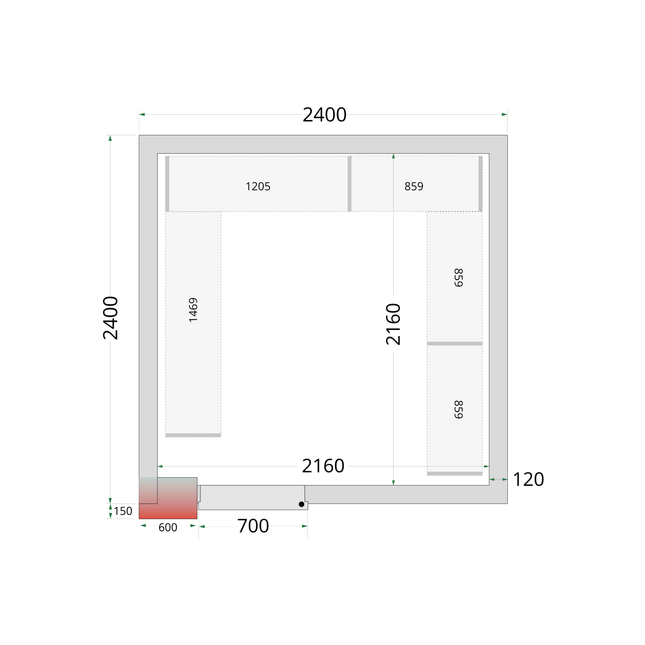 Coldroom Panels 120 mm - CR 240x240x220