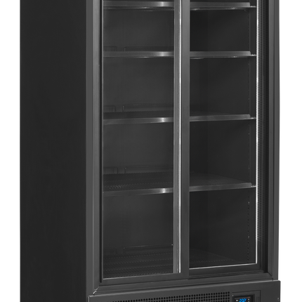 Sort 2-dørs displaykøler med baldakin - FSC891S Sort