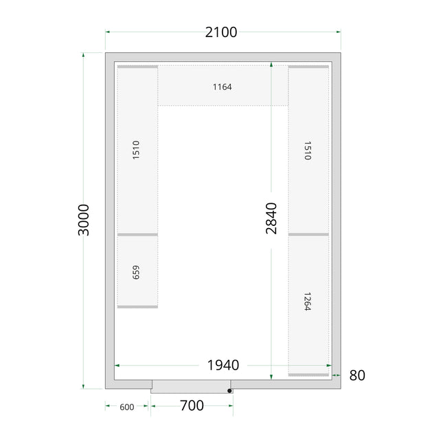 Panneaux Chambre Froide 80 mm - CR 210x300x220