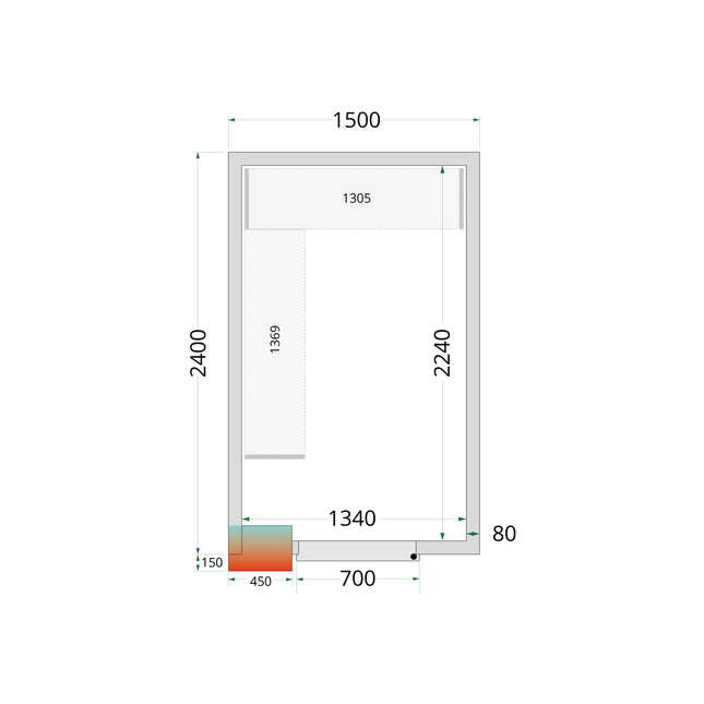 Cold Room Panels 80 mm - CR 150x240x220