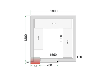 Kühlraumpaneele 120 mm – CR 180 x 180 x 220