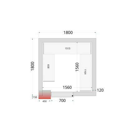 Kjøleromspaneler 120 mm - CR 180x180x220