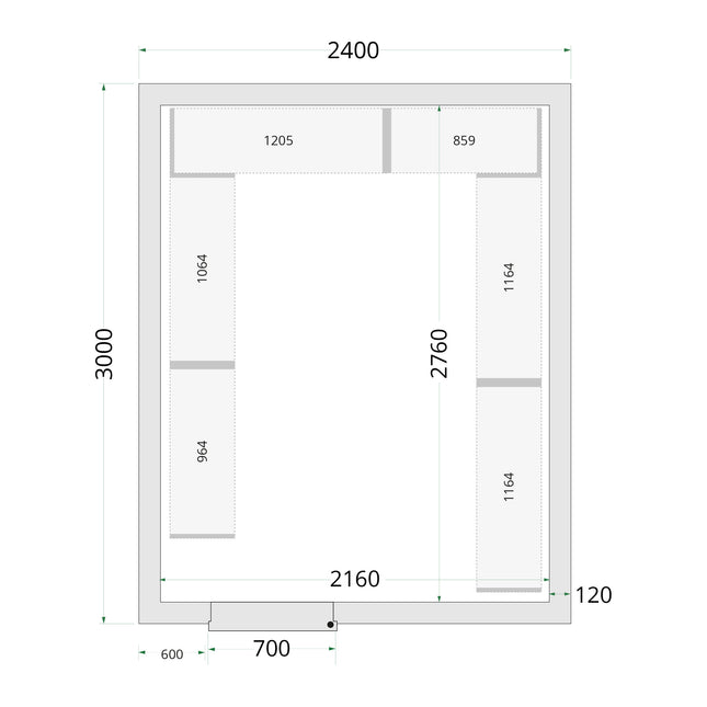 Panneaux Chambre Froide 80 mm - CR 120x150x220